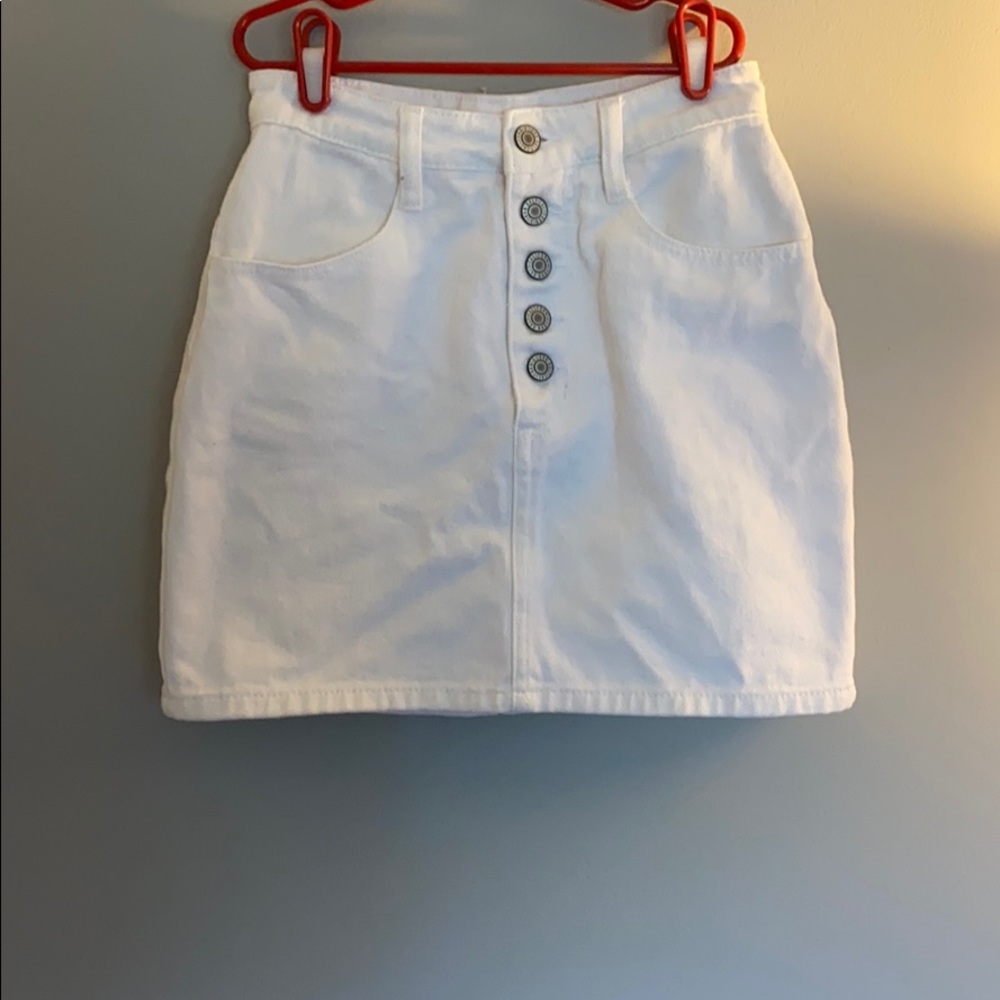 brandy melville white jean skirt